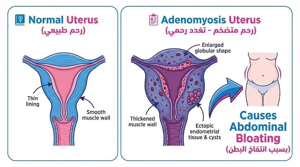 التمييز بين انتفاخ التغدد والغازات